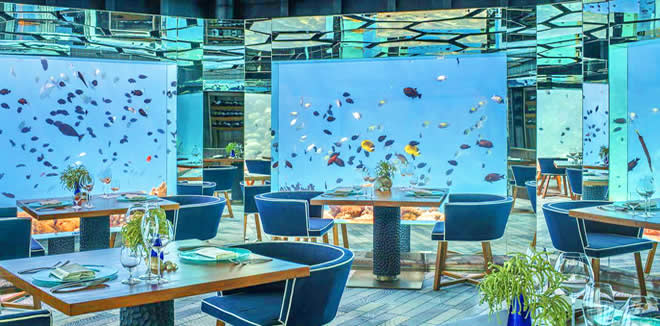 Ресторан Sea в Anantara Kihavah Maldives Villas - Высокая Кухня на Мальдивах