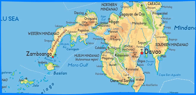 Карта Минданао