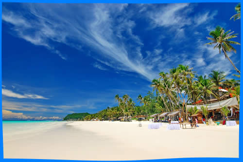 идеальный белый пляж на филиппинах